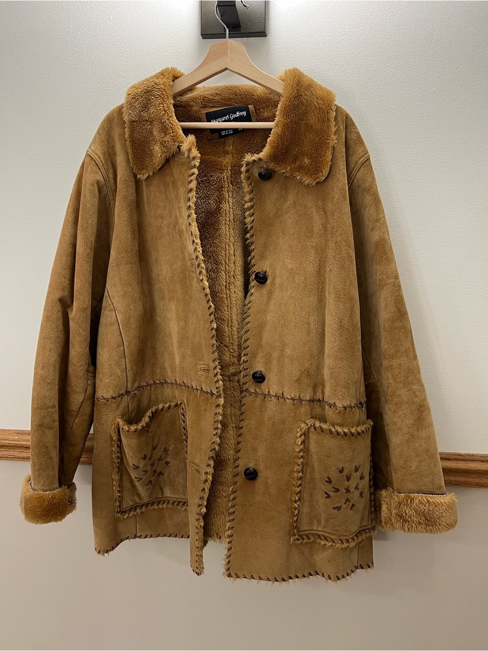 Vintage 90s Penny Lane 100% Leather Faux Fur Jacket size 2XL